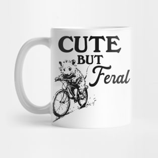 Cute But Feral Possum On A Bike Shirt, funny possum meme Mug